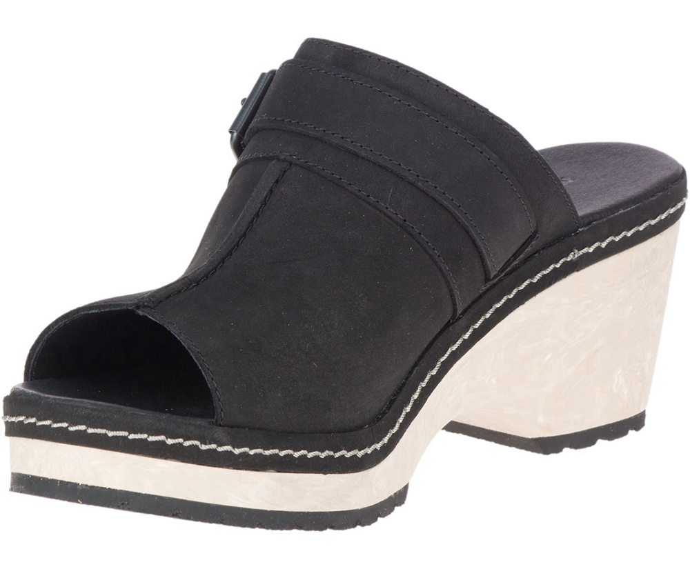 Merrell Sandals Black - Halendi Slide - Womens 96HYCUMOZ